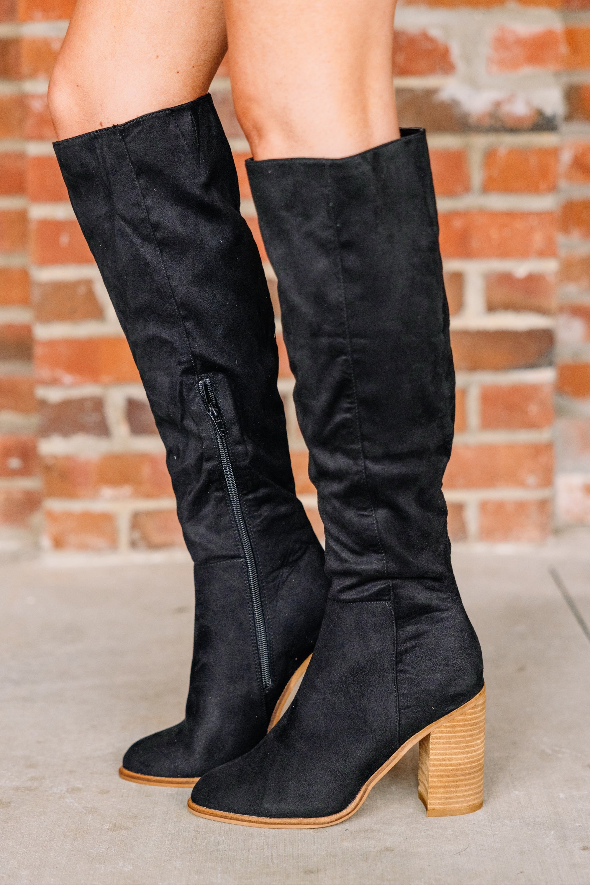 Step It Up Black Heeled Boots