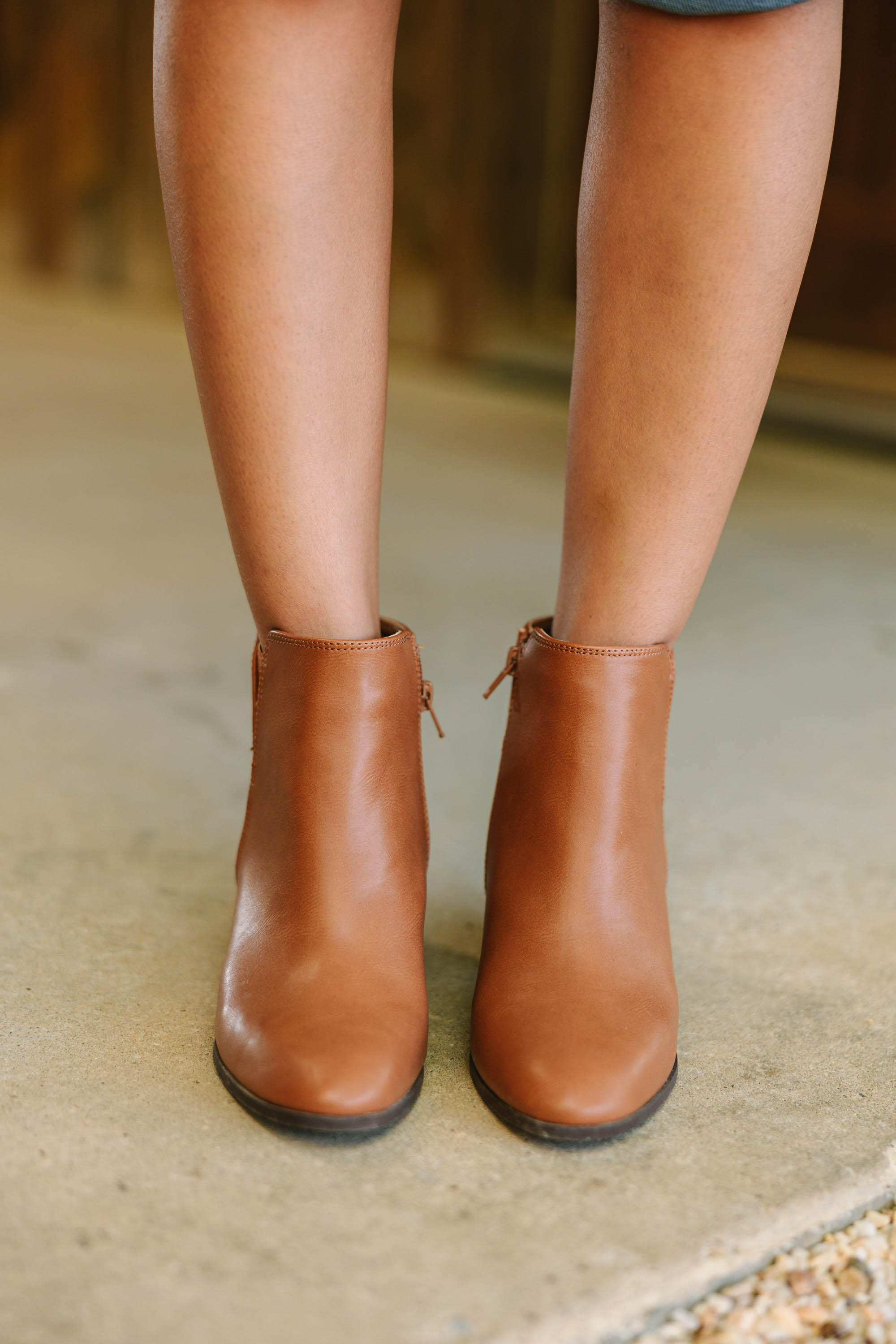 Give You A Try Cognac Brown Booties
