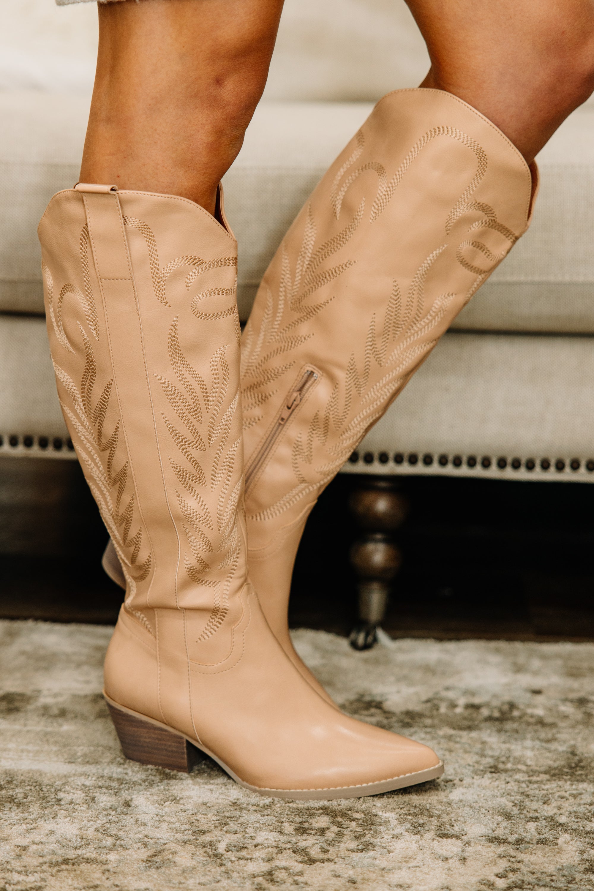 On My Mind Nude Western Boots