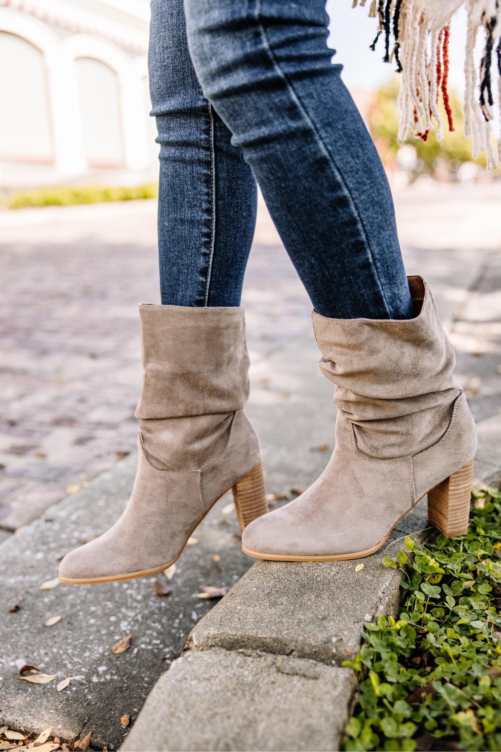 In A Good Mood Taupe Gray Booties