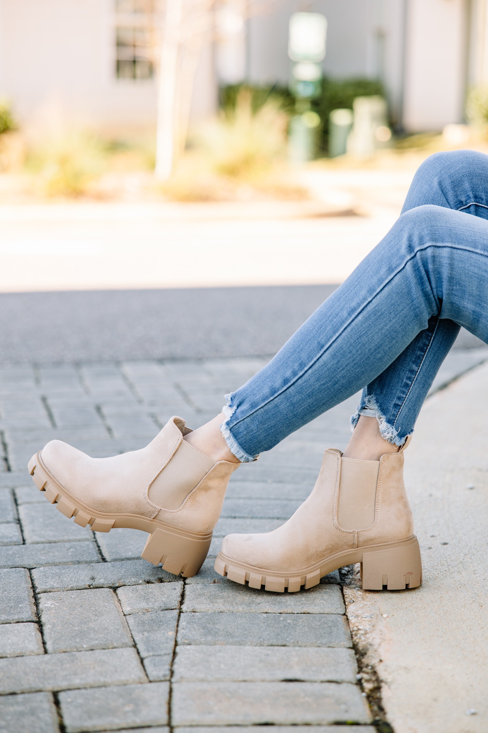 In My Future Taupe Brown Chelsea Booties
