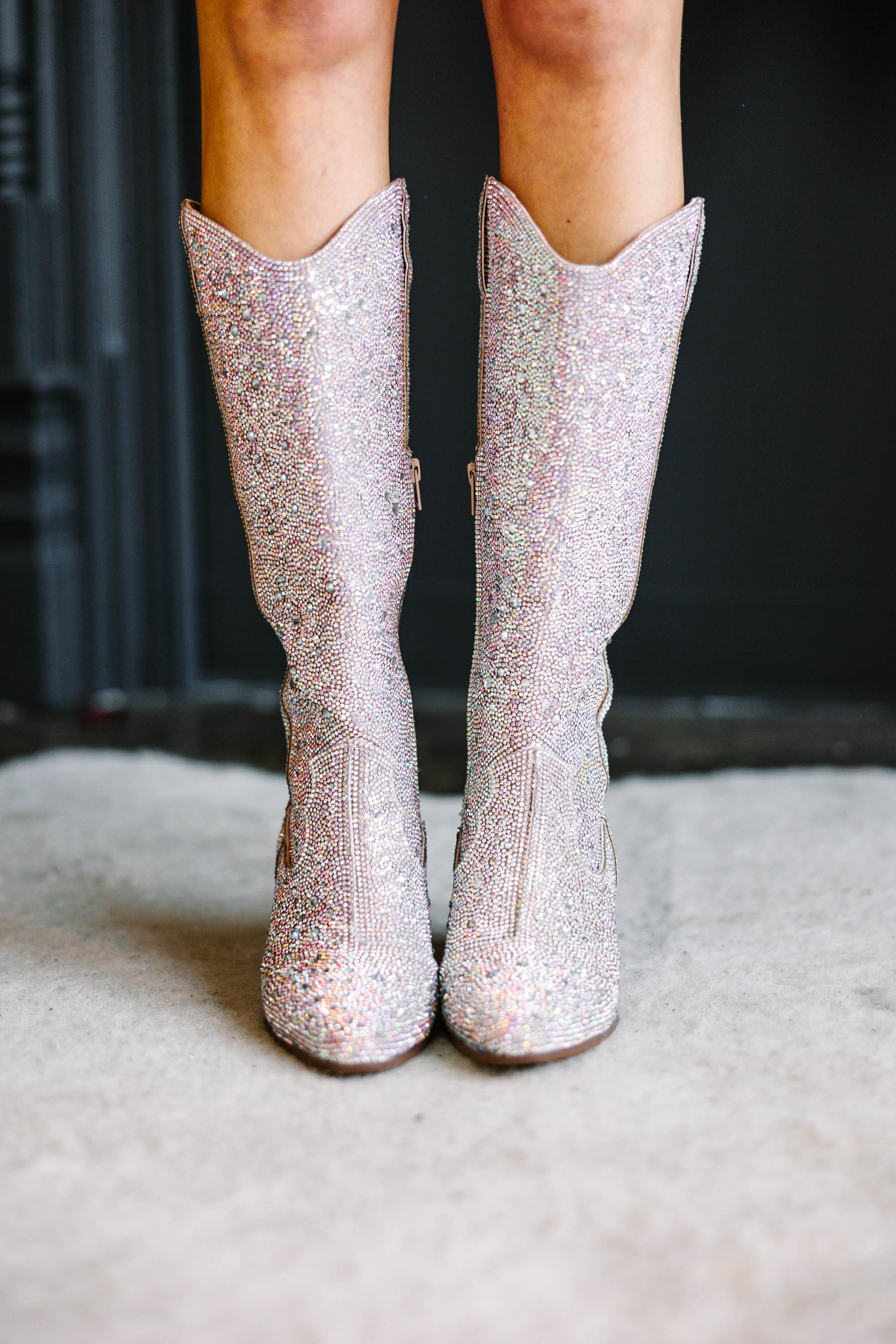 All Eyes On Me Clear Rhinestone Western Boots