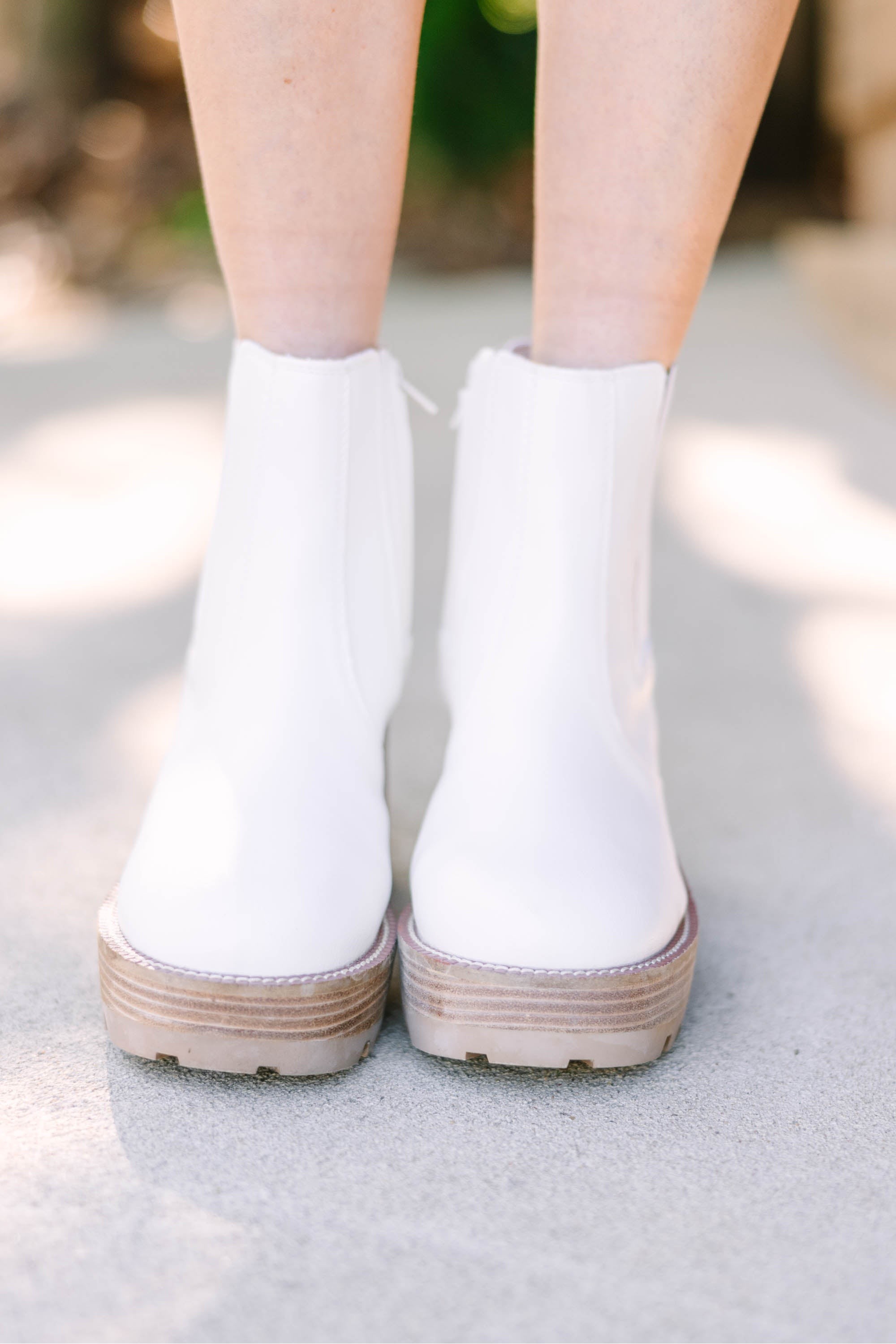 On The Move White Chelsea Boots