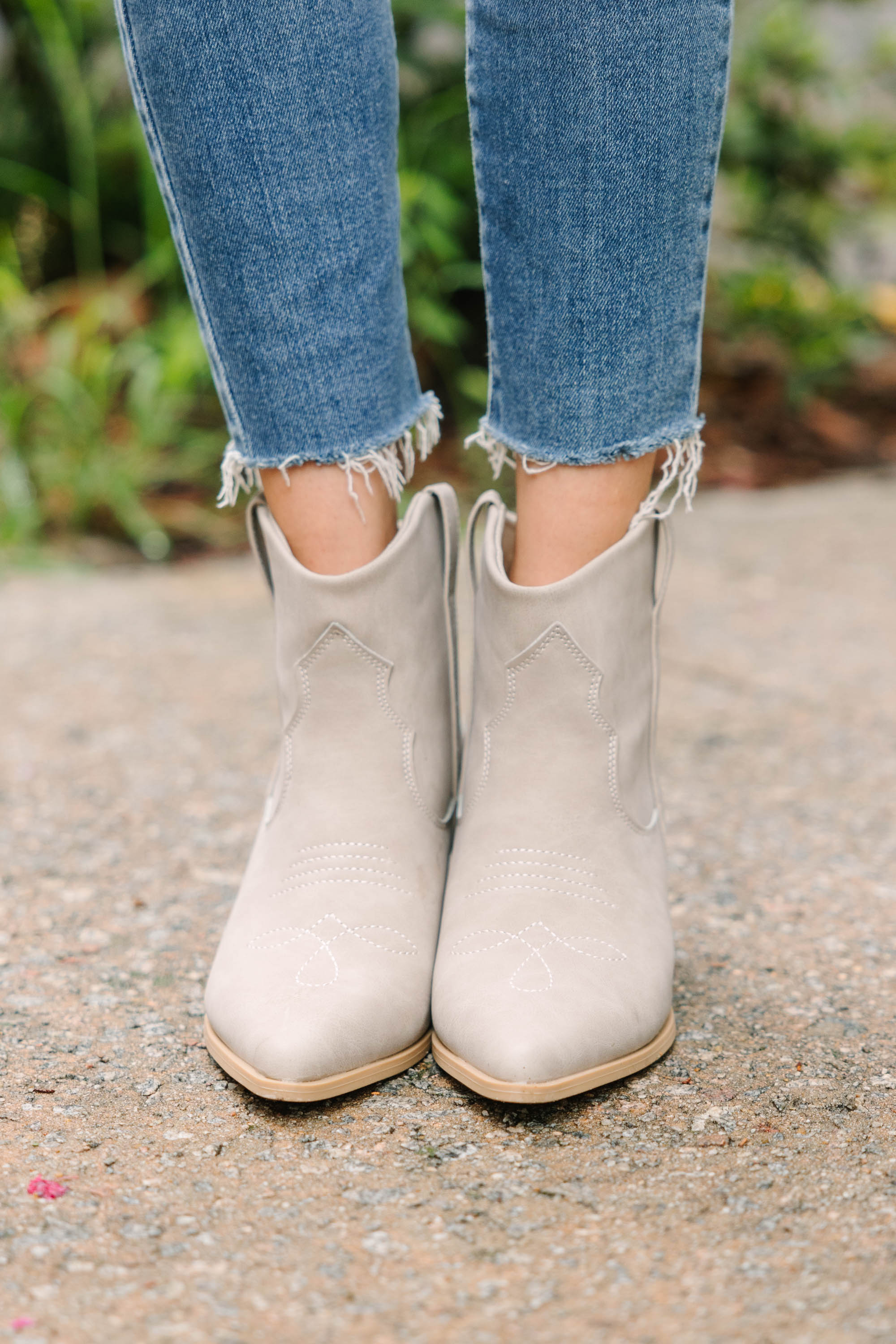Can't Stop Gray Western Booties