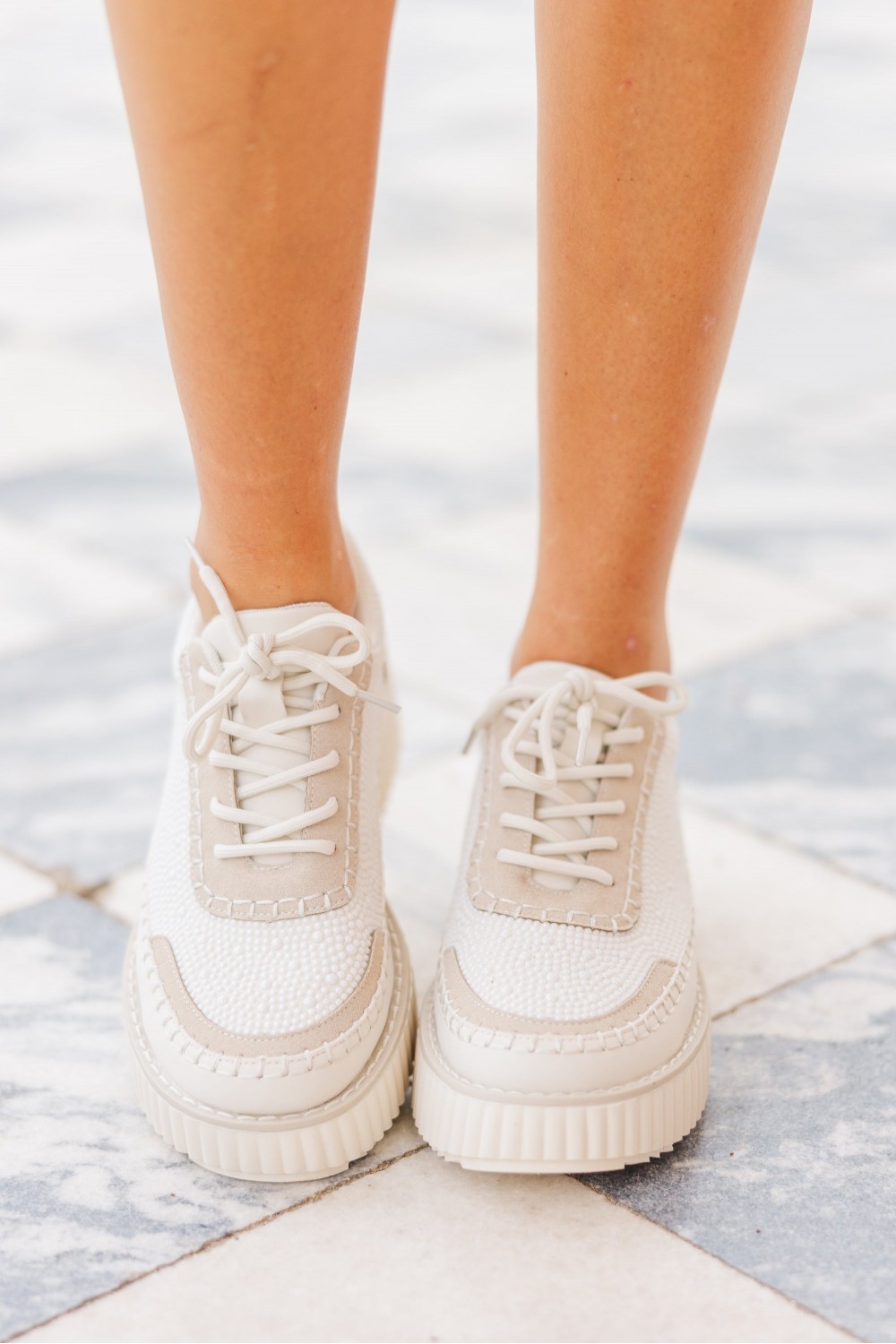 Wake Up Call Cream Embellished Sneakers