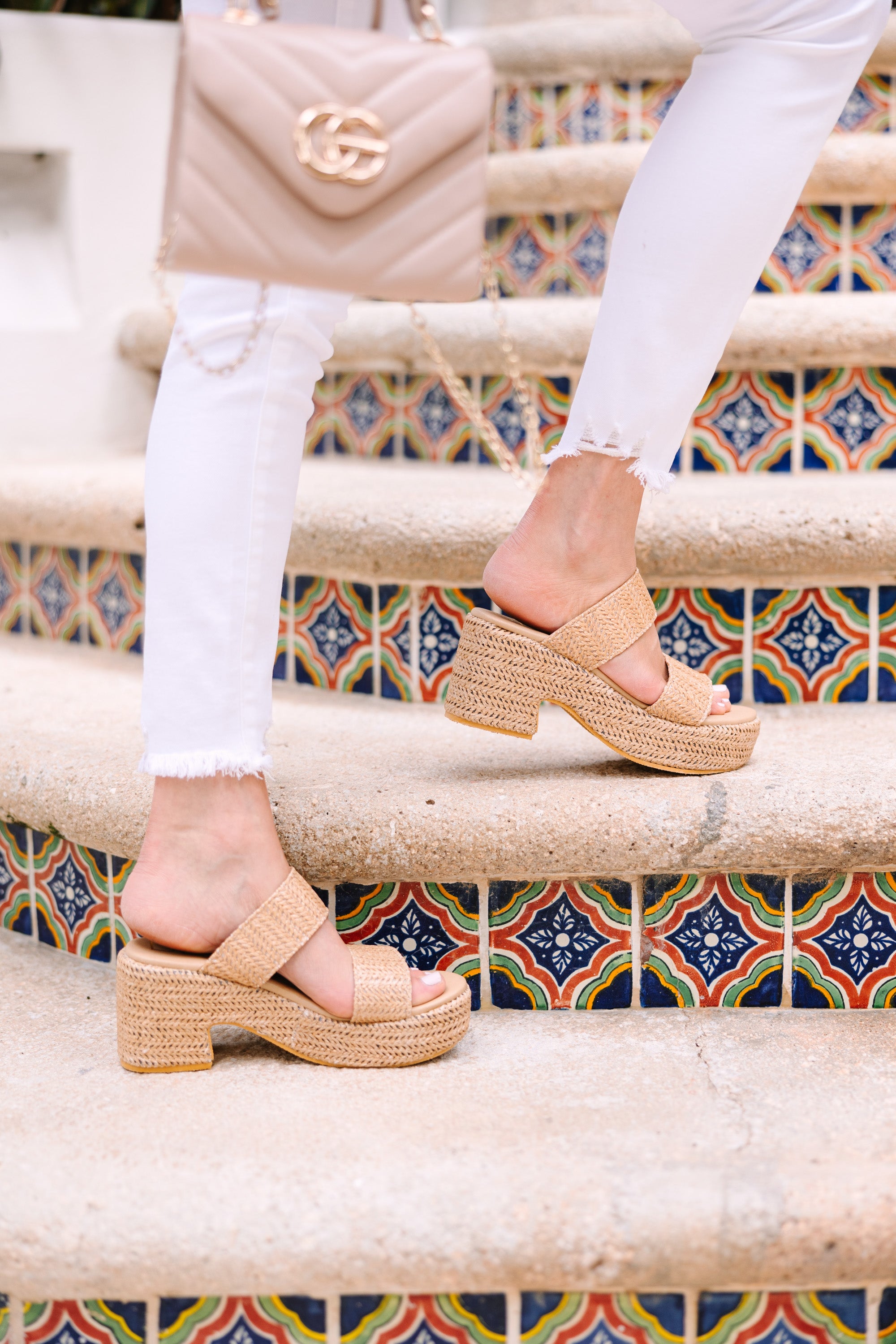 On The Boardwalk Tan Brown Jute Heels
